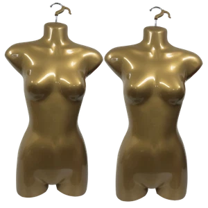DisplayTown Oro Maniquí Mujer Cadera Cuerpo Largo y Gancho Colgante - 2 unidades - Imagen 1 de 5