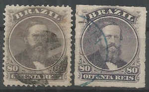 Brazil 1866-76 years nice used stamps Michel # 26 , 33 - Picture 1 of 1