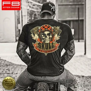 T-Shirt Respect For Bikers Harley Davidson Crâne V-Twin Performance - Picture 1 of 2