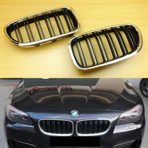 Chrome Matte Black Front Grille M5 Look 11-16 For BMW F10 Sedan Wagon 535i 550i - Picture 1 of 5