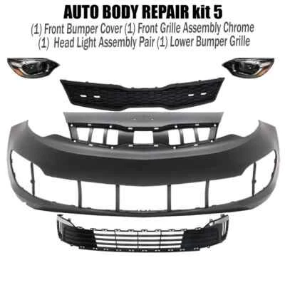 Kit de montaje de cubierta de parachoques delantero y rejilla para Kia Rio 2016 2017 sedán Foto 1 de 4