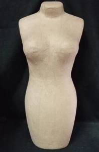 17" Tall Unfinished Paper Mache Mannequin Display Form - Picture 1 of 1