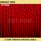 Vintage Color 2 core twist braided fabric cable flex wire electric light 0.75mm