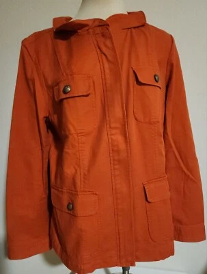 Chaqueta Talbots Naranja/Mandarina 4 Bolsillos Talla 14 Nueva con Etiquetas Foto 1 de 4