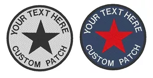 Custom Embroidered Patch - Star with Your Text Sew on Round Patch CP-23A - Picture 1 of 11