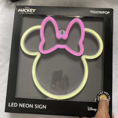 NUEVO EN CAJA DISNEY MINNIE MOUSE Letrero LED de Neón Decoración de Pared - Fácil de Colgar Nuevo Foto 1 de 4