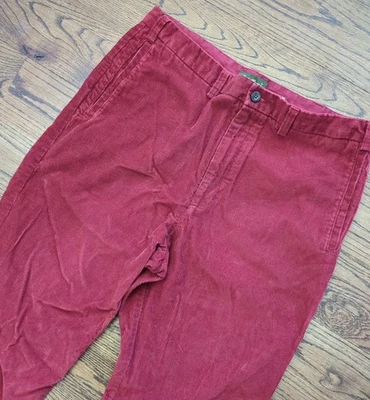 Eddie Bauer Men's Maroon Corduroy Pants Ruston Fit Size 38 Tall Cottagecore - Image 1 of 4