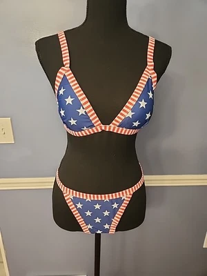American Flag Stars Stripes Bikini USA Patriotic Swimsuit Swimwear MEDIUM - Image 1 of 4