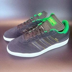 Adidas Busenitz Skateboarding Shoes Black Suede & Green Mens size 9.5 sneakers - Picture 1 of 8