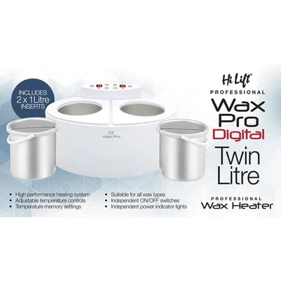 Hi Lift Wax Pot Pro Digital Twin Litre Wax Heater 1000ml Removable Inserts  - image 1 of 3