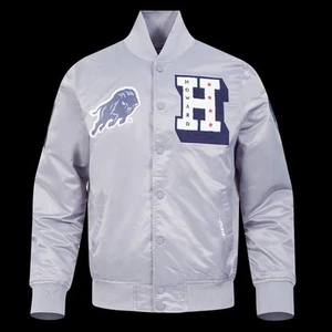 Giacca Letterman Howard University grigio raso Varsity vintage retrò classica - Foto 1 di 6