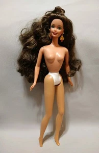 OOAK Barbie Doll Brunette Red Lips Emerald Eyes Super Soft Hair - Picture 1 of 8