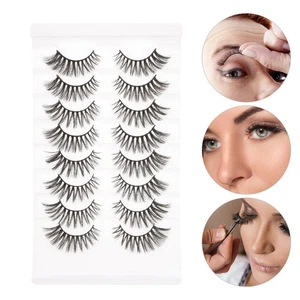 8 Pairs Fake Eyelashes Reusable False Natural Look Woman in Bulk - Picture 1 of 10