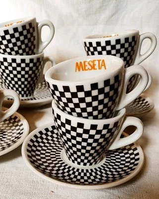 11 Tasses Expresso Bistrot Mesata Décor Damier - Photo 1/4