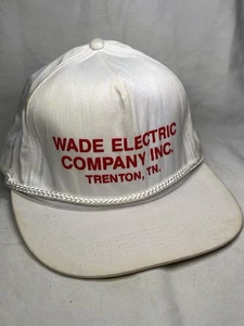 Vintage Wade Electric Company Trenton Tennessee White Red Snapback Hat - Picture 1 of 9
