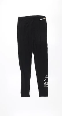 Ellesse Women's Black Cotton Stretch Ankle Leggings Size 12 — 第 1/4 张图片