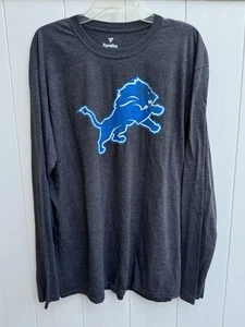 Detroit Lions Gray Long Sleeve Perfectly Distressed Logo #53 Johnston X-LARGE - Picture 1 of 6