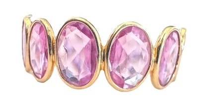 BANDA ETERNIDAD ZAFIRO ROSA OVALADA 18K AMARILLO 4,50 CTW TALLA 7,5 Foto 1 de 4