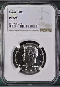 1964 PP Kennedy Half Dollar - NGC PF69 - Bild 1 von 3