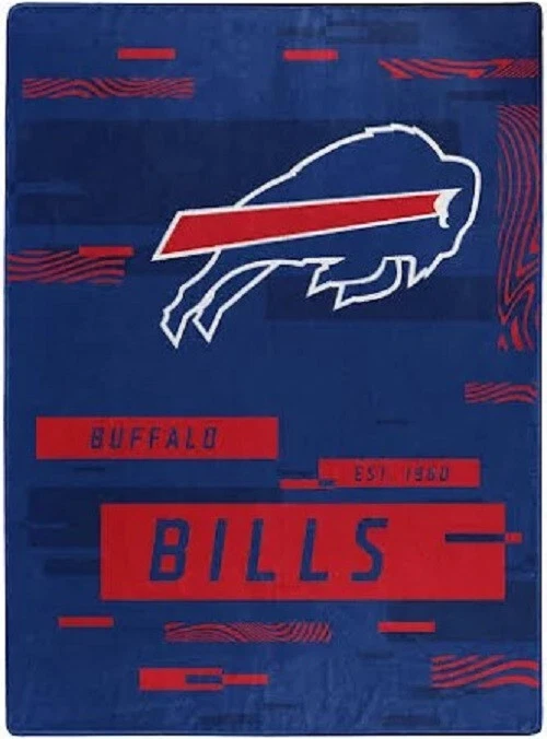 Manta Raschel Buffalo Bills 60" por 80" de felpa tamaño doble diseño digitalizado - NFL Foto 1 de 1