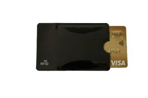 étui de protection noir anti piratage carte bancaire sans contact RFID 