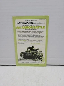 Armor Battle Instruction Booklet Manual Intellivision - Picture 1 of 4
