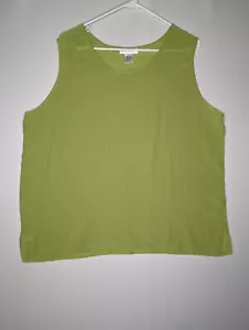 Drapers Damon Seiden-Tanktop Damen 1X ärmellos grün Chiffon U-Ausschnitt - Bild 1 von 5