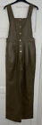ZARA KHAKI FAUX LEATHER WIDE STRAPS JUMPSUIT WITH GOLDEN SNAP BUTTONS SIZE S NEW