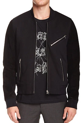 THE KOOPLES SPORT Chaqueta Manga Cuero Gamuza Negro Algodón y Cuero Talla L $595 Foto 1 de 4
