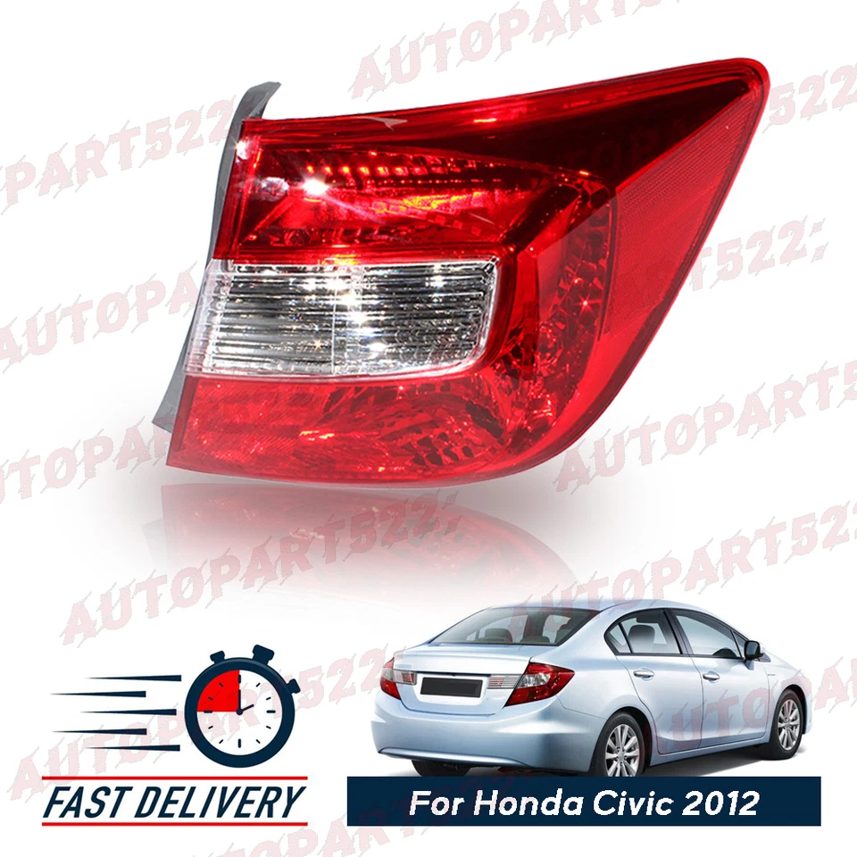 Luz trasera derecha para Honda Civic 2012 sedán pasajero luz trasera exterior sin bombilla Foto 1 de 4