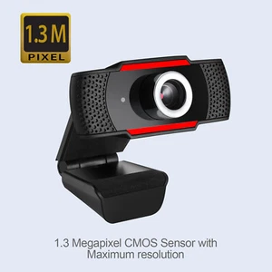 Adesso CyberTrack H3 720P HD Video USB Webcam 1.3MP Built-in Microphone Skype - Picture 1 of 6