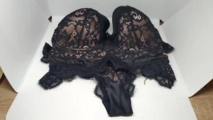 BH Set von Hunkemöller Noir 80G / L schwarze Spitze gepolstert - Bild 1 von 7