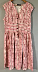 SUCREFAS Floral Button Neck knee Length Fit & Flare Dress size 3xl - Picture 1 of 9