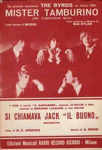 BYRDS - MISTER TAMBURINO Mr. Tambourine Man - DYLAN - 1965 SPARTITO SHEET MUSIC - Picture 1 of 2