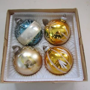 4 Rare Old Antique West Germany  Glass Christmas Tree Ornaments 3 1/4” - Picture 1 of 5