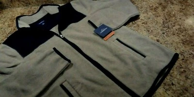 Mens Croft&Barrow Fleece Jacket Gray-Navy Small Zip-Up Long Sleeve Front Pockets - Image 1 of 4