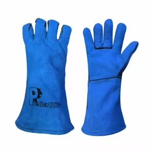 Small Welders Gauntlets Size 9 Welding Gloves Heat Resistant MIG Oven BBQ Child - Picture 1 of 3