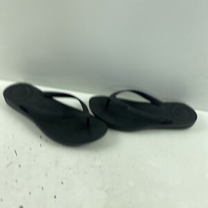 FitFlop IQUISHION ERGONOMIC Black Rubber Open Toe Flip Flop Sandals Women’s Sz 8