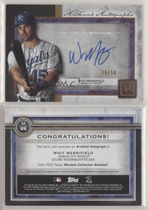 2020 Topps Museum Collection Archival Copper /50 Whit Merrifield #AA-WM Auto