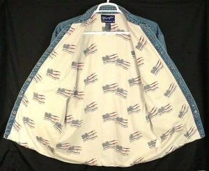 Wrangler Western Style Jeanshemd amerikanische Flagge Innenfutter Herren Medium - Bild 1 von 12