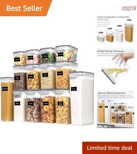 14 PCS Airtight Food Storage Containers Set, Clear Plastic Canisters for Pant... - Picture 1 of 10