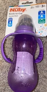 Nuby 3 Stage Purple Bottle-to-Cup, 10oz., 3M+, FREE SHIPPING! - Picture 1 of 3