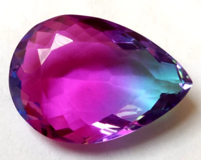 40.6 Ct. Large Tourmaline Facet Pear Cut Multi-Color Loose Gemstone Gift 4 Women - Image 1 of 4