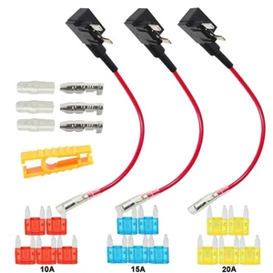 FULARR 3Pcs Premium ACS Add-A-Circuit Fuse Tap, Piggy Back Blade Fuse Holder ... - Picture 1 of 5