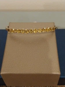 ¡¡IMPRESIONANTE!! Brazalete Brazalete Heliodor Brasileño 6.10ctw Platino 7.25" - Imagen 1 de 16