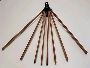 Vintage 8 Arm Wäscheständer Antik Urholz Wandhalterung Wäschetrockner - Bild 1 von 18