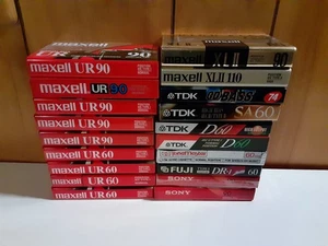 19 New Sealed Blank Cassette Tapes Maxell, Sony, TDK - Picture 1 of 1