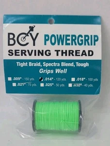 Flo Green BCY Powergrip Serving Thread Jig Spool Bow String Bowstrings, .014" - Imagen 1 de 3