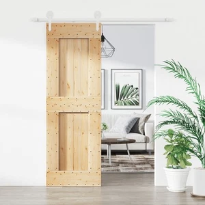 Sliding Door with Hardware Set 70x210 cm Solid Wood Pine Interior Door Hom 03219 - Picture 1 of 11