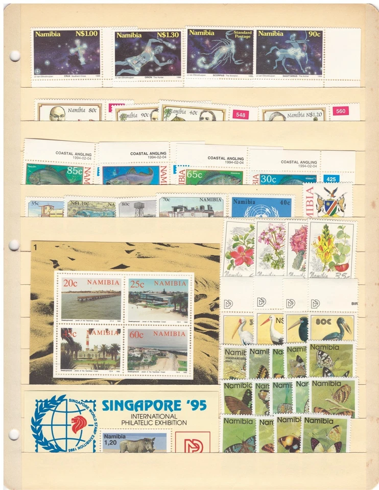Nambia All Different MNH Stamp Collection on 4 Stock Pages ZAYIX 0825CB4250 - Image 1 of 4
